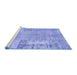 Sideview of Machine Washable Patchwork Blue Transitional Rug, wshcon405blu