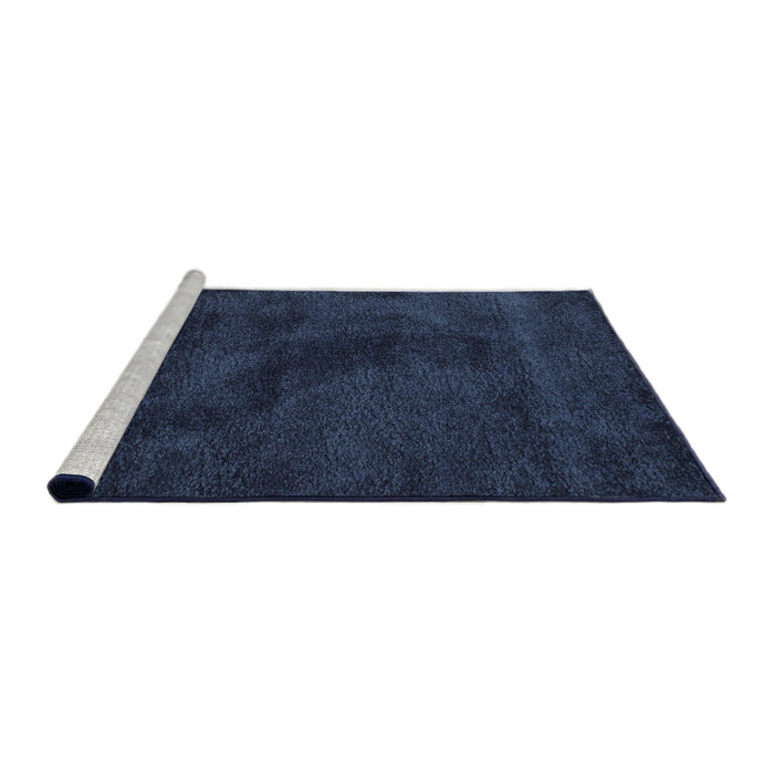 Serging Thickness of Machine Washable Contemporary Blue Rug, wshcon406