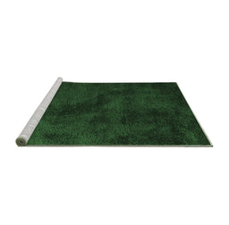 Sideview of Machine Washable Abstract Emerald Green Contemporary Area Rugs, wshcon406emgrn