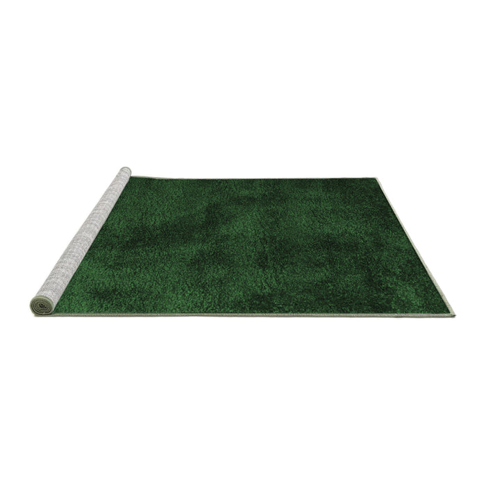 Sideview of Machine Washable Abstract Emerald Green Contemporary Area Rugs, wshcon406emgrn