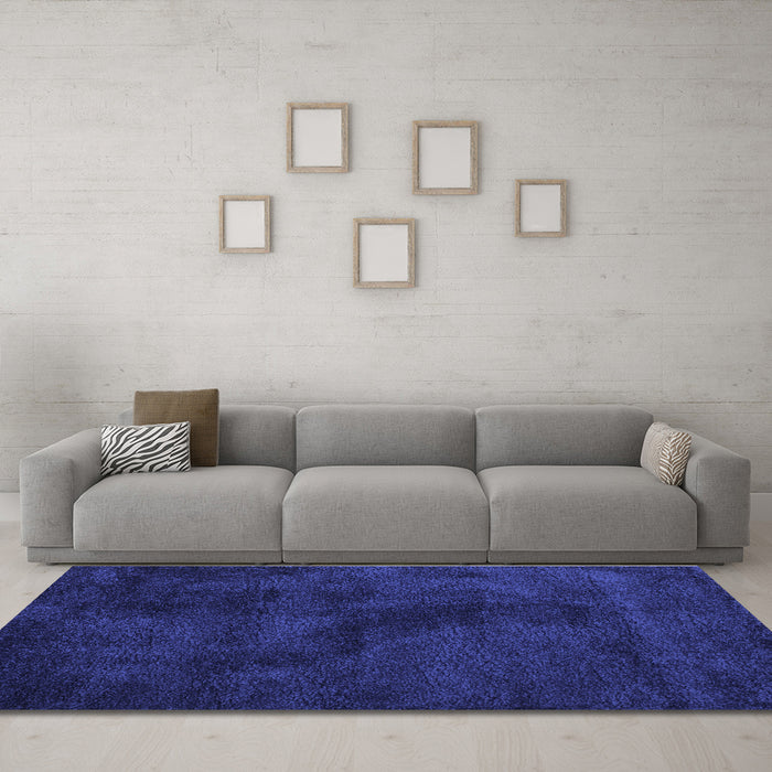 Machine Washable Abstract Blue Contemporary Rug in a Living Room, wshcon406blu