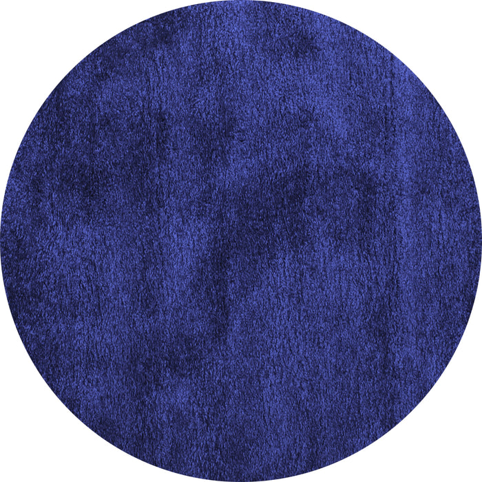 Round Abstract Blue Contemporary Rug, con406blu