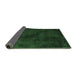 Sideview of Abstract Emerald Green Contemporary Rug, con406emgrn