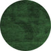 Round Abstract Emerald Green Contemporary Rug, con406emgrn