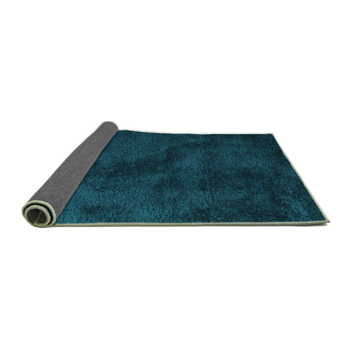 Sideview of Abstract Turquoise Contemporary Rug, con406turq