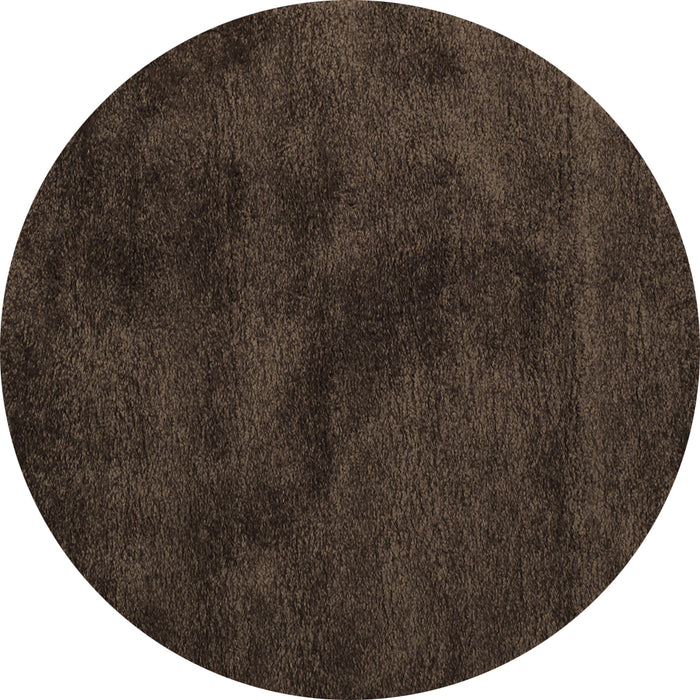 Round Abstract Brown Contemporary Rug, con406brn