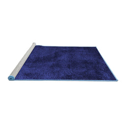 Sideview of Machine Washable Abstract Blue Contemporary Rug, wshcon406blu