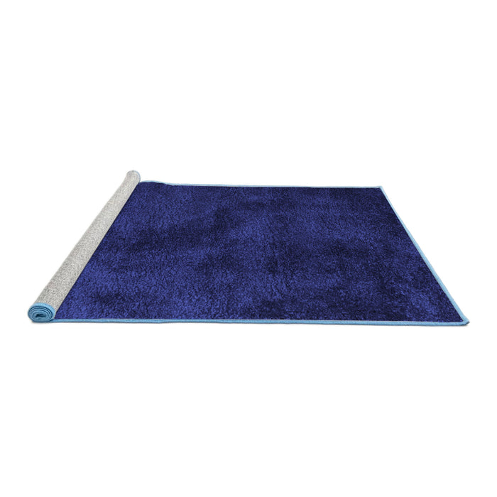 Sideview of Machine Washable Abstract Blue Contemporary Rug, wshcon406blu