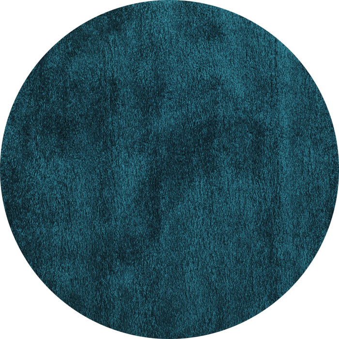Round Abstract Turquoise Contemporary Rug, con406turq