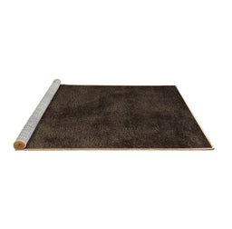 Sideview of Machine Washable Abstract Brown Contemporary Rug, wshcon406brn