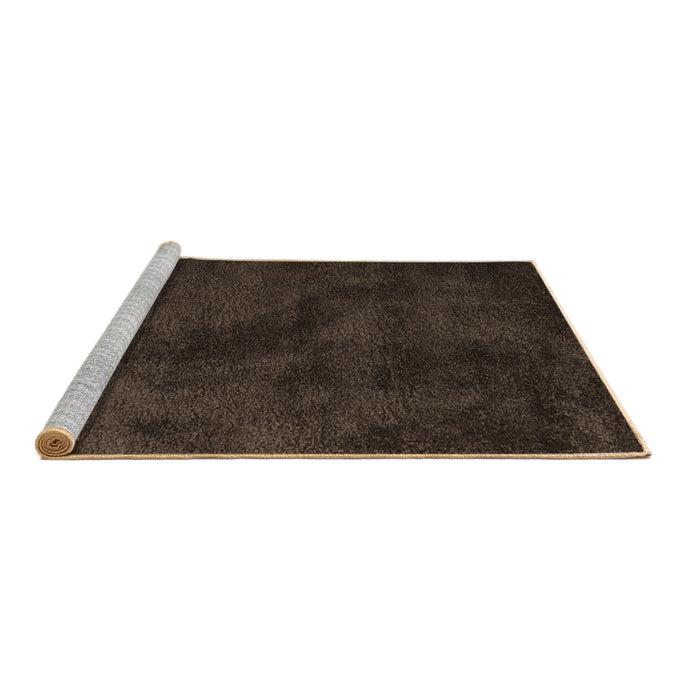 Sideview of Machine Washable Abstract Brown Contemporary Rug, wshcon406brn