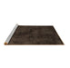 Sideview of Machine Washable Abstract Brown Contemporary Rug, wshcon406brn