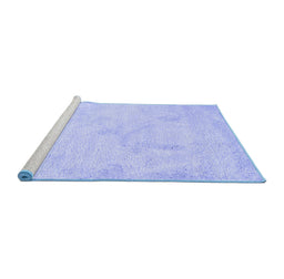 Sideview of Machine Washable Abstract Blue Contemporary Rug, wshcon407blu