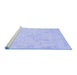 Sideview of Machine Washable Abstract Blue Contemporary Rug, wshcon407blu