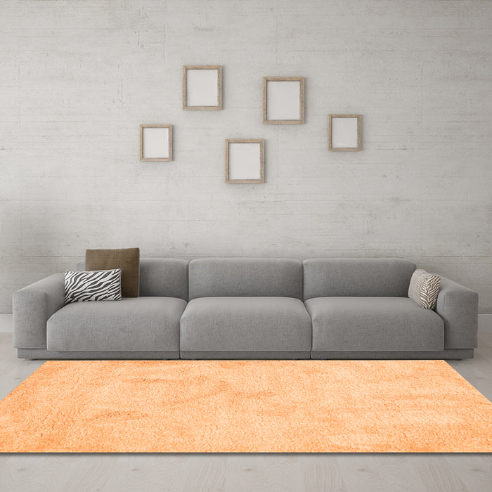 Machine Washable Abstract Orange Contemporary Area Rugs in a Living Room, wshcon407org