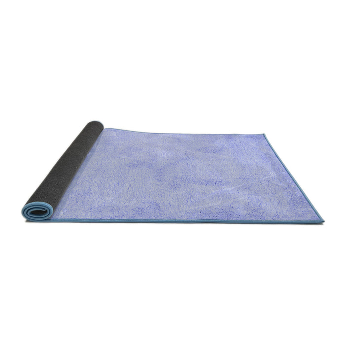 Sideview of Abstract Blue Contemporary Rug, con407blu