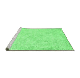 Sideview of Machine Washable Abstract Emerald Green Contemporary Area Rugs, wshcon407emgrn