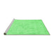 Sideview of Machine Washable Abstract Emerald Green Contemporary Area Rugs, wshcon407emgrn