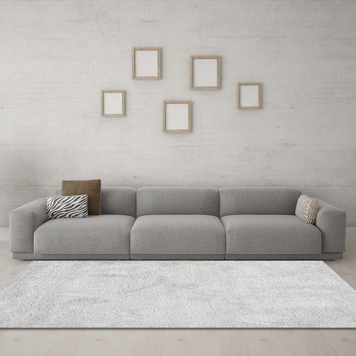 Machine Washable Abstract Gray Contemporary Rug in a Living Room,, wshcon407gry