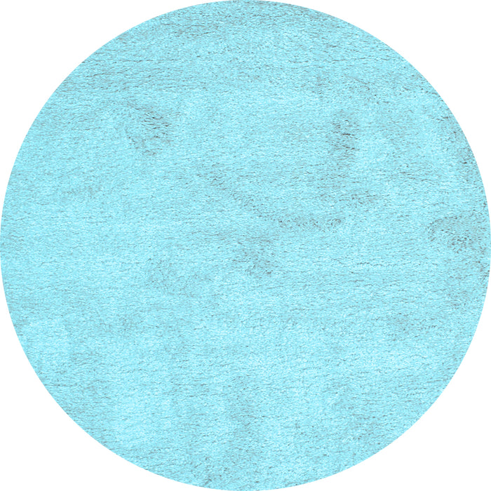 Round Abstract Light Blue Contemporary Rug, con407lblu