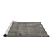 Serging Thickness of Machine Washable Contemporary Gunmetal Gray Rug, wshcon408