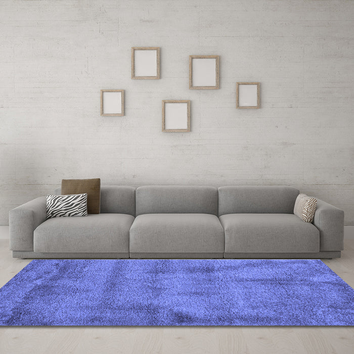 Machine Washable Abstract Blue Contemporary Rug in a Living Room, wshcon408blu