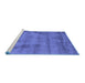 Sideview of Machine Washable Abstract Blue Contemporary Rug, wshcon408blu