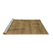 Sideview of Machine Washable Abstract Brown Contemporary Rug, wshcon408brn