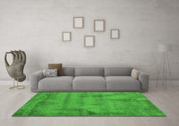 Machine Washable Abstract Green Contemporary Rug, wshcon408grn