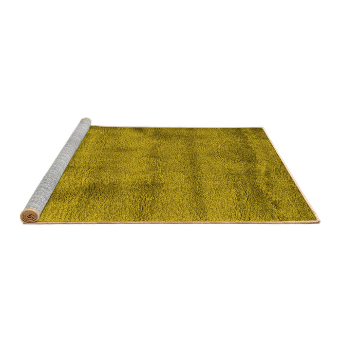 Sideview of Machine Washable Abstract Yellow Contemporary Rug, wshcon408yw