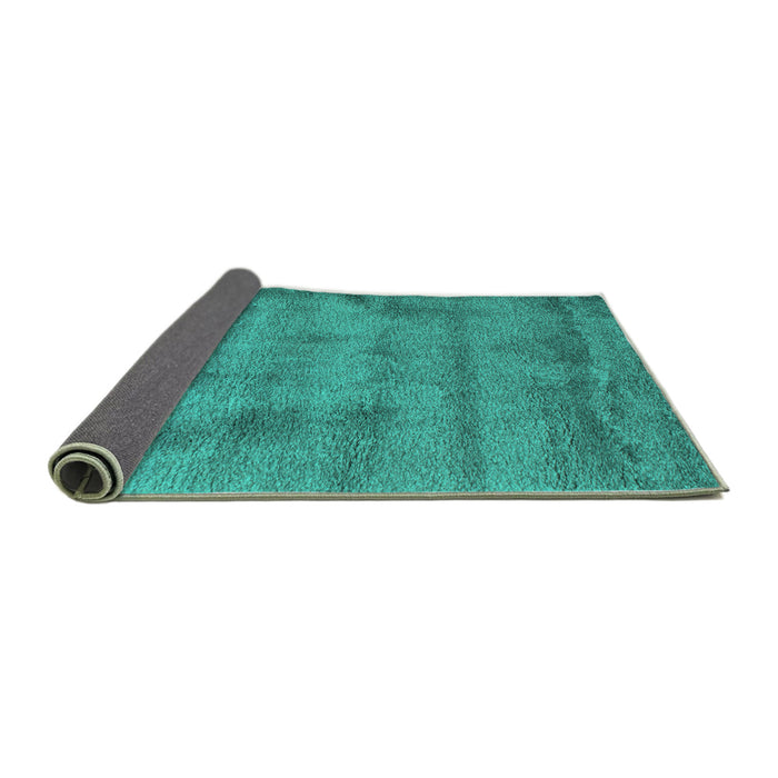 Sideview of Abstract Turquoise Contemporary Rug, con408turq