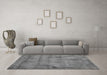 Machine Washable Abstract Gray Contemporary Rug in a Living Room,, wshcon408gry