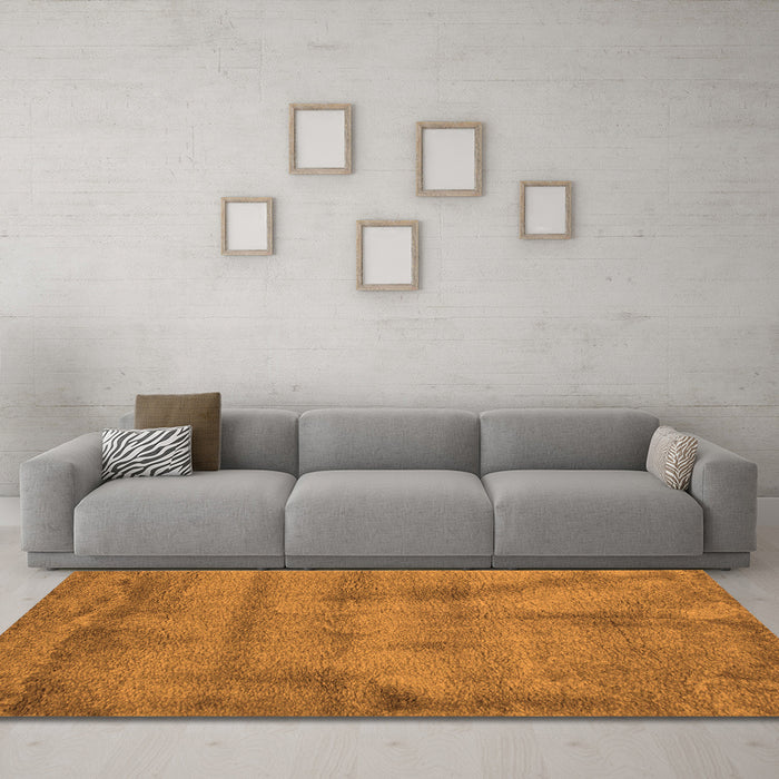 Machine Washable Abstract Orange Contemporary Area Rugs in a Living Room, wshcon408org