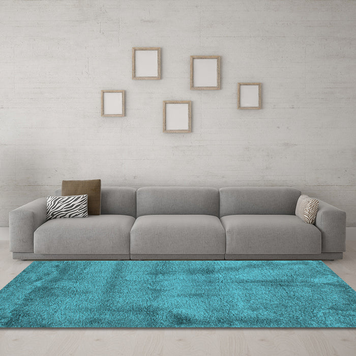 Machine Washable Abstract Light Blue Contemporary Rug in a Living Room, wshcon408lblu