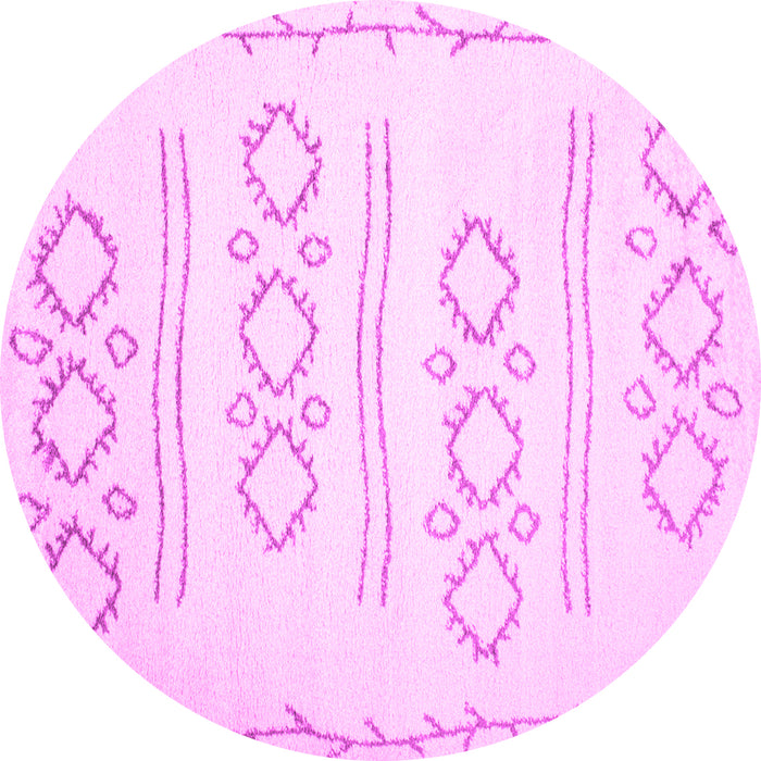 Round Solid Pink Modern Rug, con409pnk