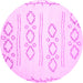 Round Solid Pink Modern Rug, con409pnk