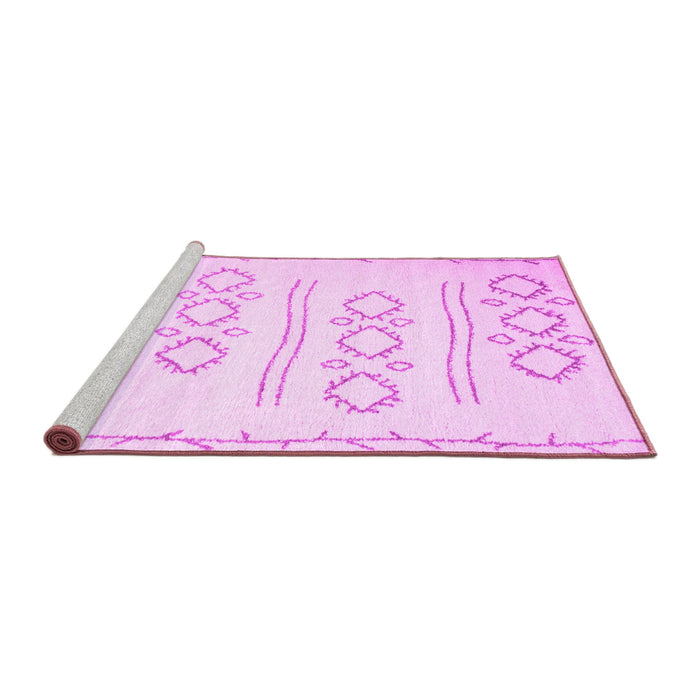 Sideview of Machine Washable Solid Pink Modern Rug, wshcon409pnk