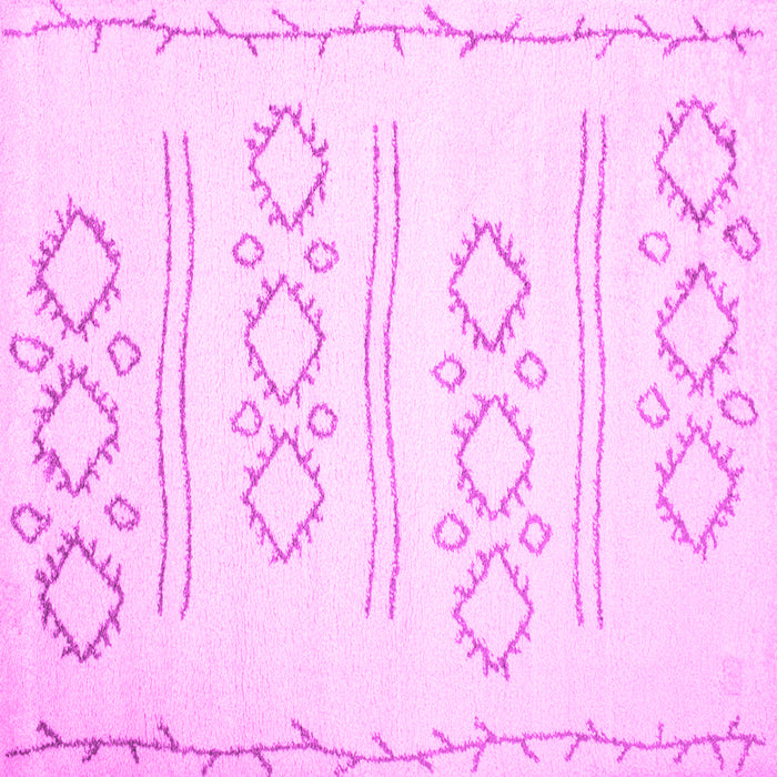 Square Machine Washable Solid Pink Modern Rug, wshcon409pnk