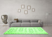 Machine Washable Solid Green Modern Area Rugs in a Living Room,, wshcon409grn