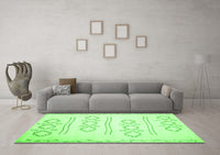 Machine Washable Solid Green Modern Rug, wshcon409grn