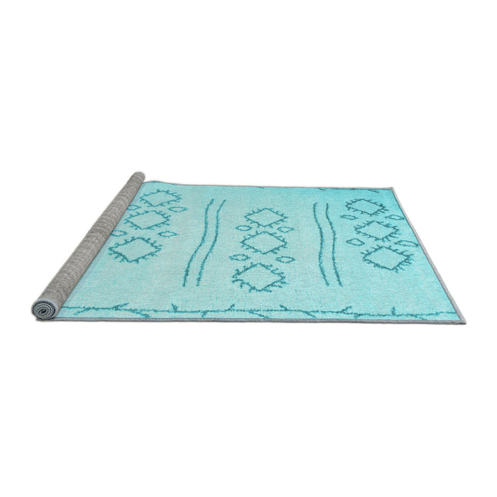 Sideview of Machine Washable Solid Light Blue Modern Rug, wshcon409lblu