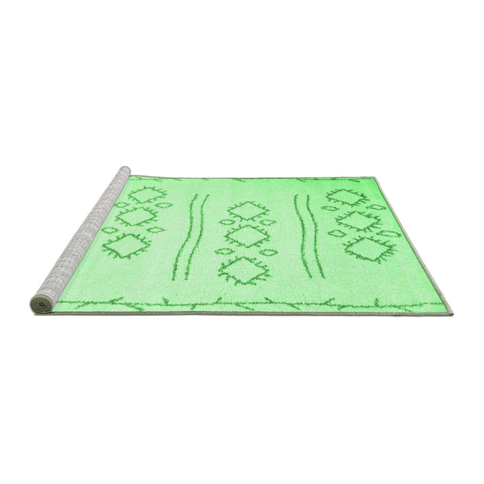 Sideview of Machine Washable Solid Emerald Green Modern Area Rugs, wshcon409emgrn