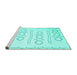 Sideview of Machine Washable Solid Turquoise Modern Area Rugs, wshcon409turq