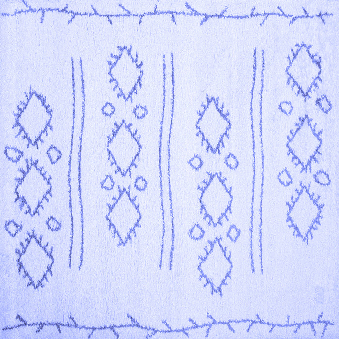 Square Solid Blue Modern Rug, con409blu