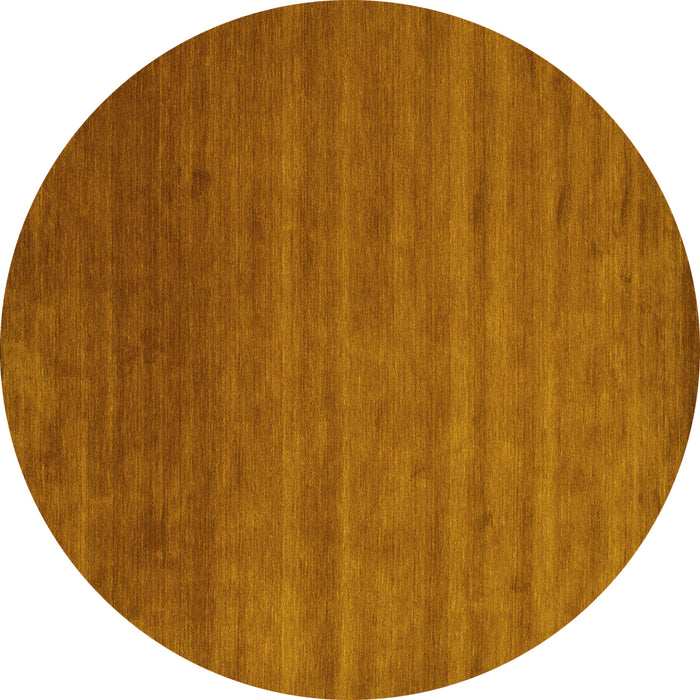 Round Abstract Yellow Contemporary Rug, con40yw
