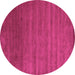 Round Machine Washable Abstract Pink Contemporary Rug, wshcon40pnk