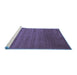 Sideview of Machine Washable Abstract Blue Contemporary Rug, wshcon40blu