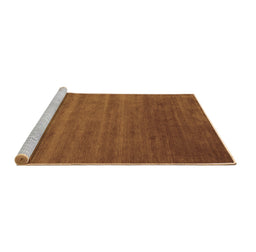 Sideview of Machine Washable Abstract Brown Contemporary Rug, wshcon40brn