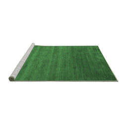 Sideview of Machine Washable Abstract Emerald Green Contemporary Area Rugs, wshcon40emgrn