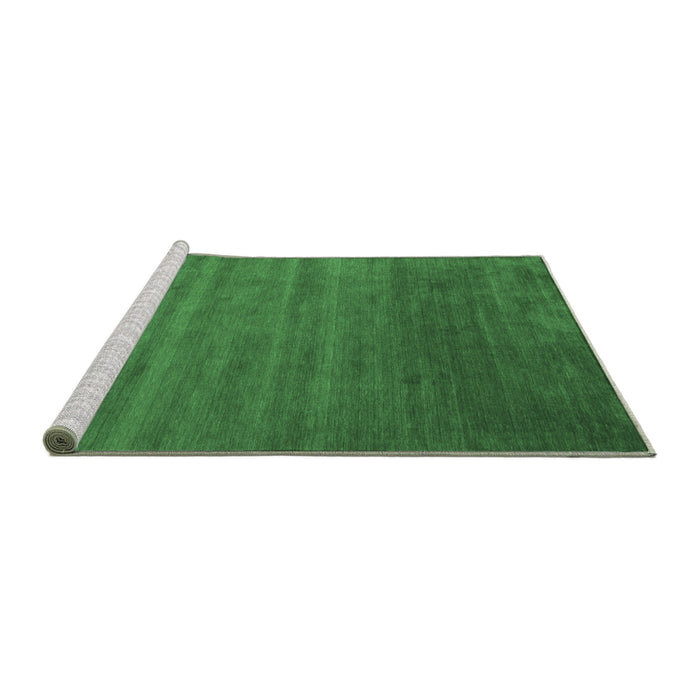 Sideview of Machine Washable Abstract Emerald Green Contemporary Area Rugs, wshcon40emgrn